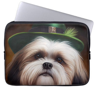 Malti Tzu Dog in St. Patrick's Day Dress Laptop Sleeve