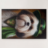 Malti Tzu Dog in St. Patrick's Day Dress Legpuzzel (Horizontaal)