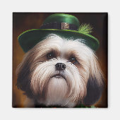 Malti Tzu Dog in St. Patrick's Day Dress Magneet (Voorkant)