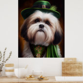 Malti Tzu Dog in St. Patrick's Day Dress Poster (Keuken)