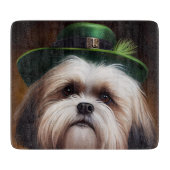 Malti Tzu Dog in St. Patrick's Day Dress Snijplank (Voorkant)