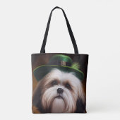 Malti Tzu Dog in St. Patrick's Day Dress Tote Bag (Achterkant)