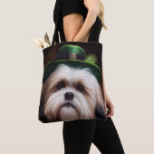 Malti Tzu Dog in St. Patrick's Day Dress Tote Bag (Dichtbij)