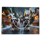 Malti Tzu Dogs Christmas Snow Holiday Groot Cadeauzakje (Achterkant)