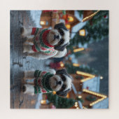 Malti Tzu Dogs Christmas Snow Holiday Legpuzzel (Horizontaal)