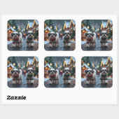 Malti Tzu Dogs Christmas Snow Holiday Vierkante Sticker (Vel)