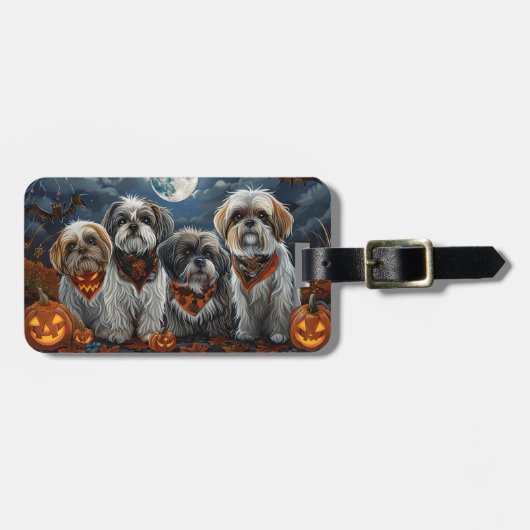 Malti Tzu Halloween Spooky Bagagelabel (Voorkant horizontaal)
