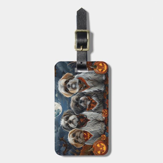 Malti Tzu Halloween Spooky Bagagelabel (Voorkant verticaal)