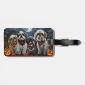 Malti Tzu Halloween Spooky Bagagelabel (Achterkant horizontaal)