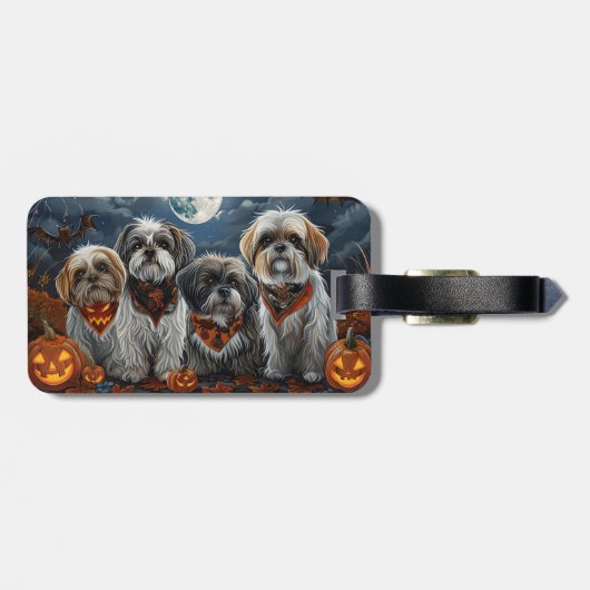 Malti Tzu Halloween Spooky Bagagelabel (Achterkant horizontaal)