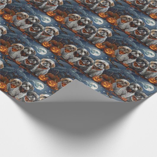 Malti Tzu Halloween Spooky Cadeaupapier (Hoek)