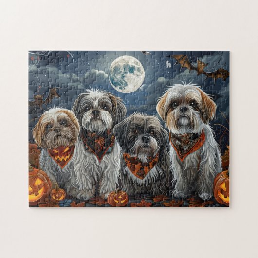 Malti Tzu Halloween Spooky Legpuzzel (Horizontaal)