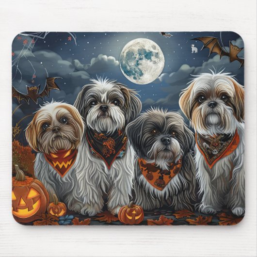 Malti Tzu Halloween Spooky Muismat (Voorkant)