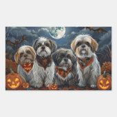 Malti Tzu Halloween Spooky Rechthoekige Sticker (Voorkant)