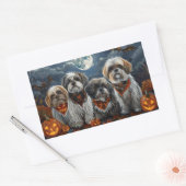 Malti Tzu Halloween Spooky Rechthoekige Sticker (Envelop)