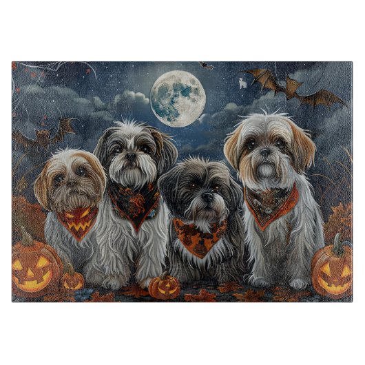 Malti Tzu Halloween Spooky Snijplank (Voorkant)