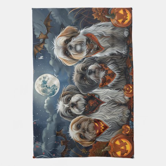 Malti Tzu Halloween Spooky Theedoek (Verticaal)
