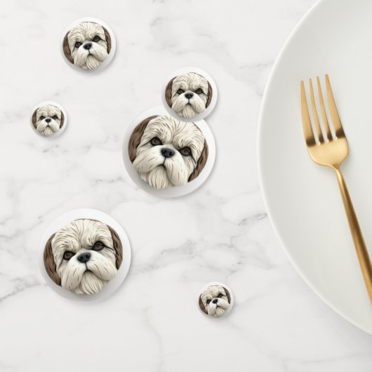Malti Tzu Hond 3D Geïnspireerd Confetti (Groep)