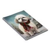 Malti Tzu Hond in Sneeuw Kerstmis Notitieboek (Rechterzijde)