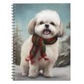 Malti Tzu Hond in Sneeuw Kerstmis Notitieboek (Voorkant)