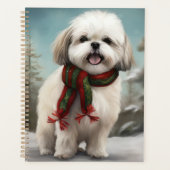 Malti Tzu Hond in Sneeuw Kerstmis Planner (Voorkant)