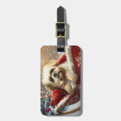 Malti Tzu Hond Kerstfeest Bagagelabel (Voorkant verticaal)