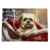 Malti Tzu Hond Kerstfeest Groot Cadeauzakje (Voorkant)