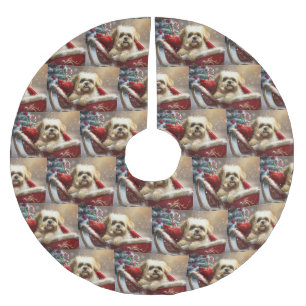 Malti Tzu Hond Kerstfeest Kerstboom Rok