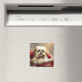 Malti Tzu Hond Kerstfeest Magneet (Insitu (Vaatwasser))