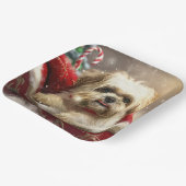 Malti Tzu Hond Kerstfeest Papieren Bordje (Gebogen)
