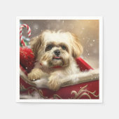 Malti Tzu Hond Kerstfeest Servet (Voorkant)