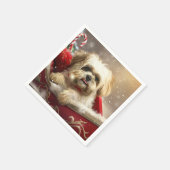 Malti Tzu Hond Kerstfeest Servet (Hoek)