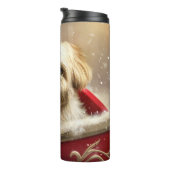 Malti Tzu Hond Kerstfeest Thermosbeker (Geroteerd rechts)