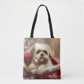 Malti Tzu Hond Kerstfeest Tote Bag (Voorkant)