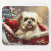 Malti Tzu hond Kerstmis Feestelijk Muismat (Voorkant)