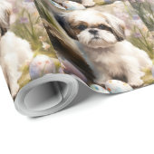 Malti Tzu Hond met Paaseieren Vakantie Cadeaupapier (Rol Hoek)