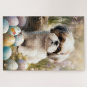 Malti Tzu Hond met Paaseieren Vakantie Legpuzzel (Horizontaal)