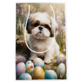 Malti Tzu Hond met Paaseieren Vakantie Medium Cadeauzakje (Voorkant)