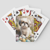 Malti Tzu Hond met Paaseieren Vakantie Pokerkaarten (Achterkant)