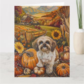 Malti Tzu-hond Oogst Dankdag Kaart (Voorkant)