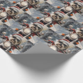 Malti Tzu Hond Rijden Motorfiets Kerstmis Cadeaupapier (Hoek)