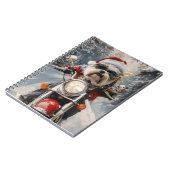 Malti Tzu Hond Rijden Motorfiets Kerstmis Notitieboek (Linkerzijde)