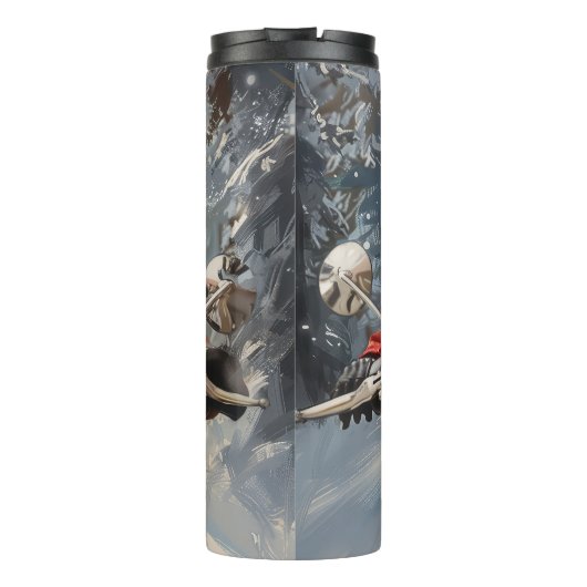 Malti Tzu Hond Rijden Motorfiets Kerstmis Thermosbeker (Achterkant)