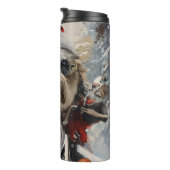 Malti Tzu Hond Rijden Motorfiets Kerstmis Thermosbeker (Geroteerd rechts)