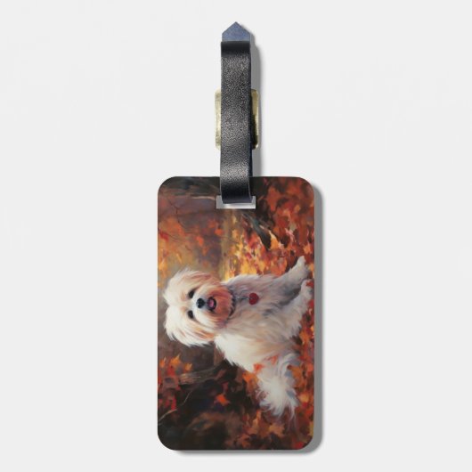 Malti Tzu in de herfst laat Herfst inspireren Bagagelabel (Achterkant verticaal)