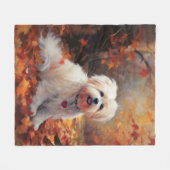 Malti Tzu in de herfst laat Herfst inspireren Fleece Deken (Voorkant (Horizontaal))