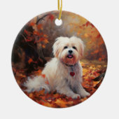 Malti Tzu in de herfst laat Herfst inspireren Keramisch Ornament (Voorkant)