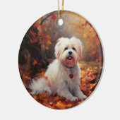 Malti Tzu in de herfst laat Herfst inspireren Keramisch Ornament (Links)