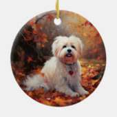 Malti Tzu in de herfst laat Herfst inspireren Keramisch Ornament (Achterkant)