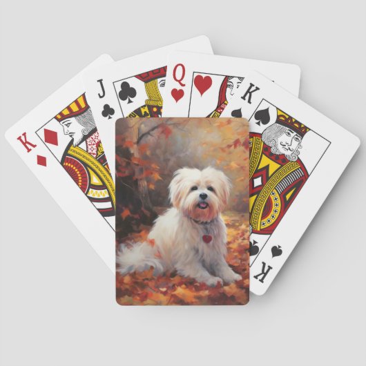 Malti Tzu in de herfst laat Herfst inspireren Pokerkaarten (Achterkant)